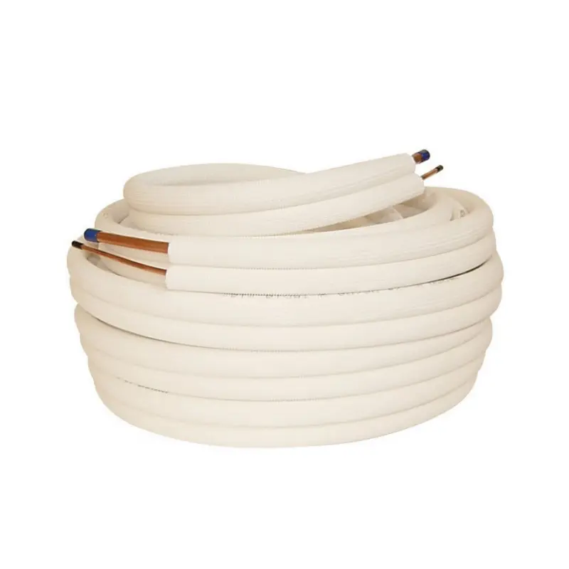 LIAISON FRIGORIFIQUE CLIMATISATION CUIVRE BI-TUBE ISOLEE 1/4-1/2 M1 EP 0.8MM