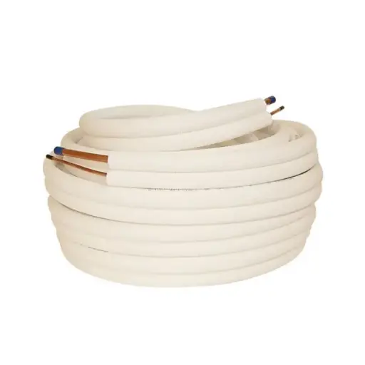LIAISON FRIGORIFIQUE CLIMATISATION CUIVRE BI-TUBE ISOLEE 1/4-3/8 M1 EP 0.8MM